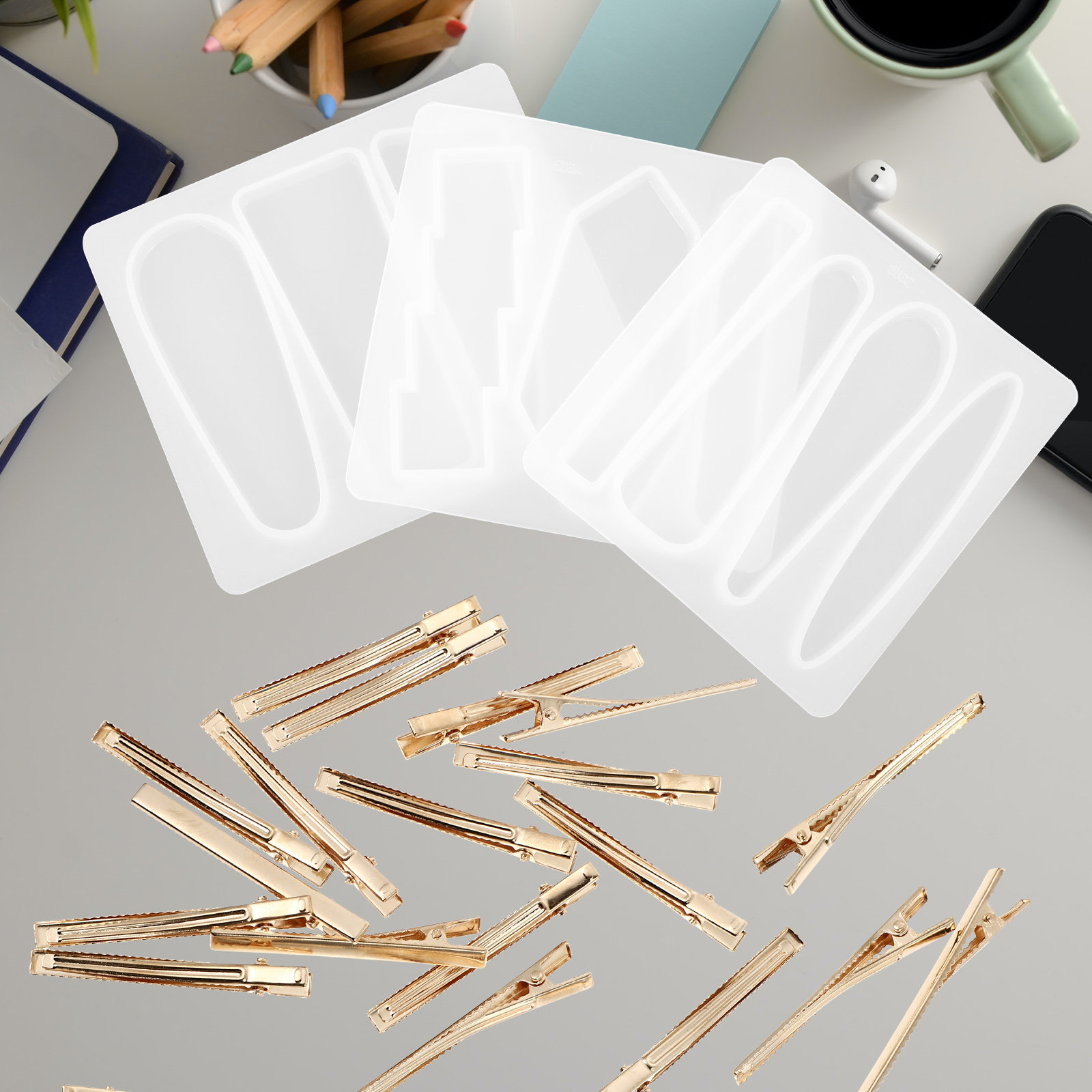 Resin Art Resin - 1Set Silicone Hair Clips Mold DIY