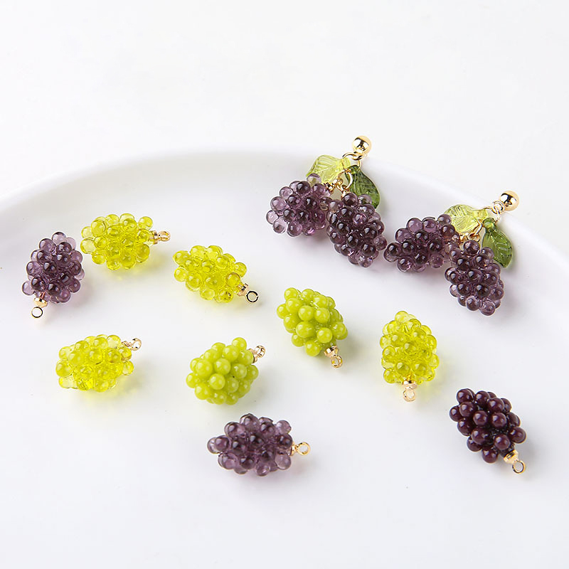 Resin Art Kits For Adults - 6pcs Cute Little Grapes Resin Charms