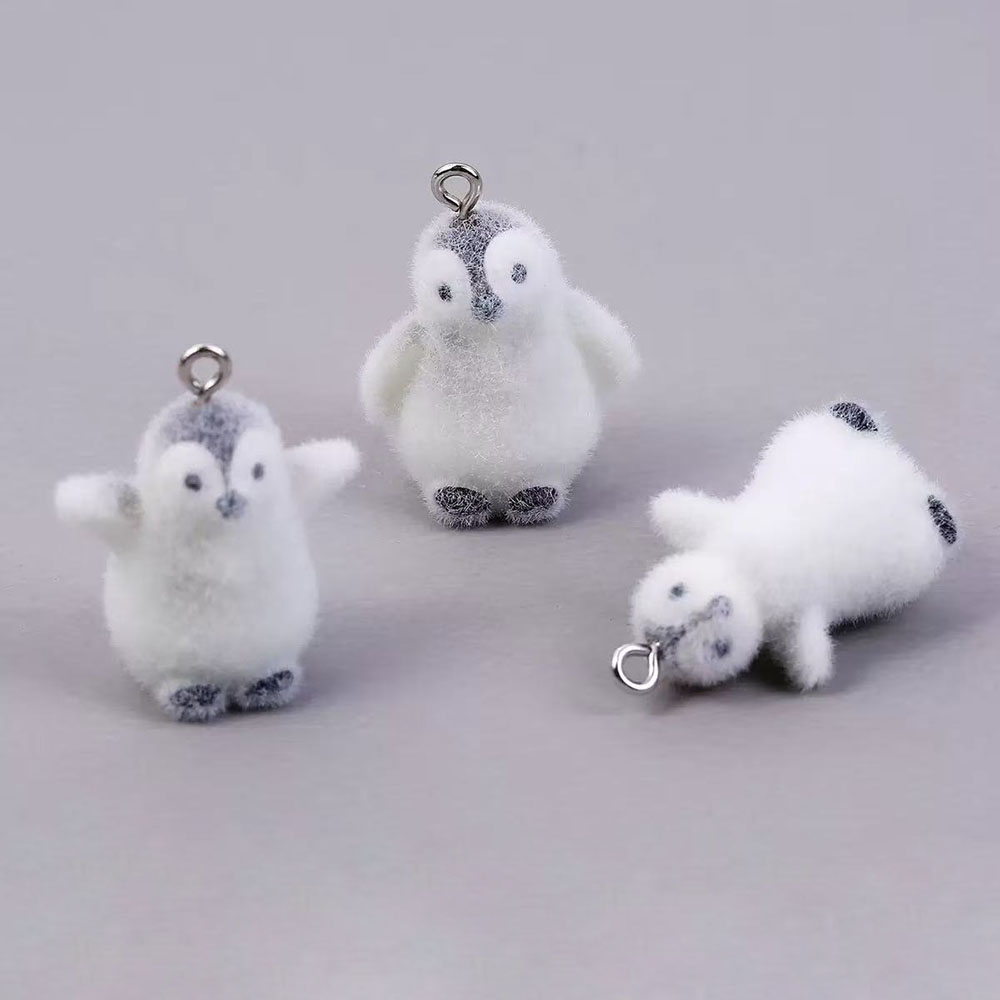 Resin Art Kits For Adults - 5pcs Flocking Small Penguin Resin Charms