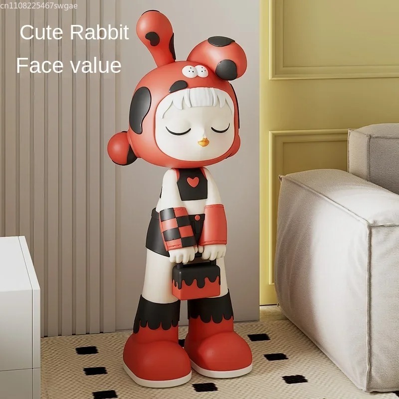 Art Cartoon Girl Statue Indoor - Resin Art Decor ulasan dan harga