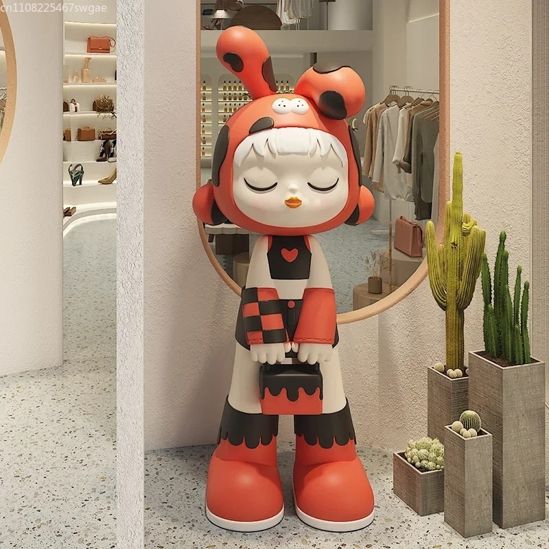 Art Cartoon Girl Statue Indoor - Resin Art Decor ulasan dan harga