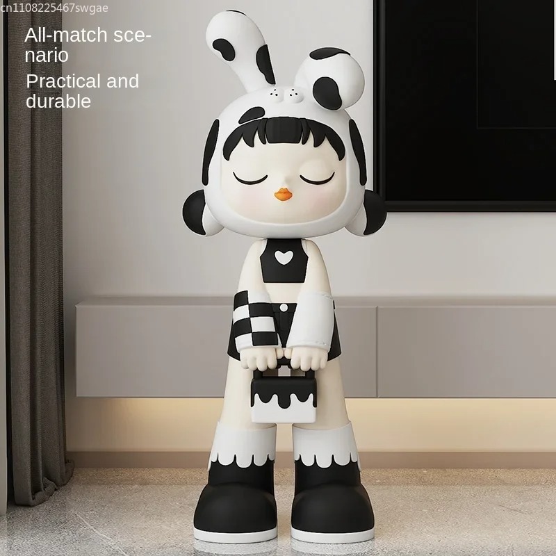 Art Cartoon Girl Statue Indoor - Resin Art Decor ulasan dan harga