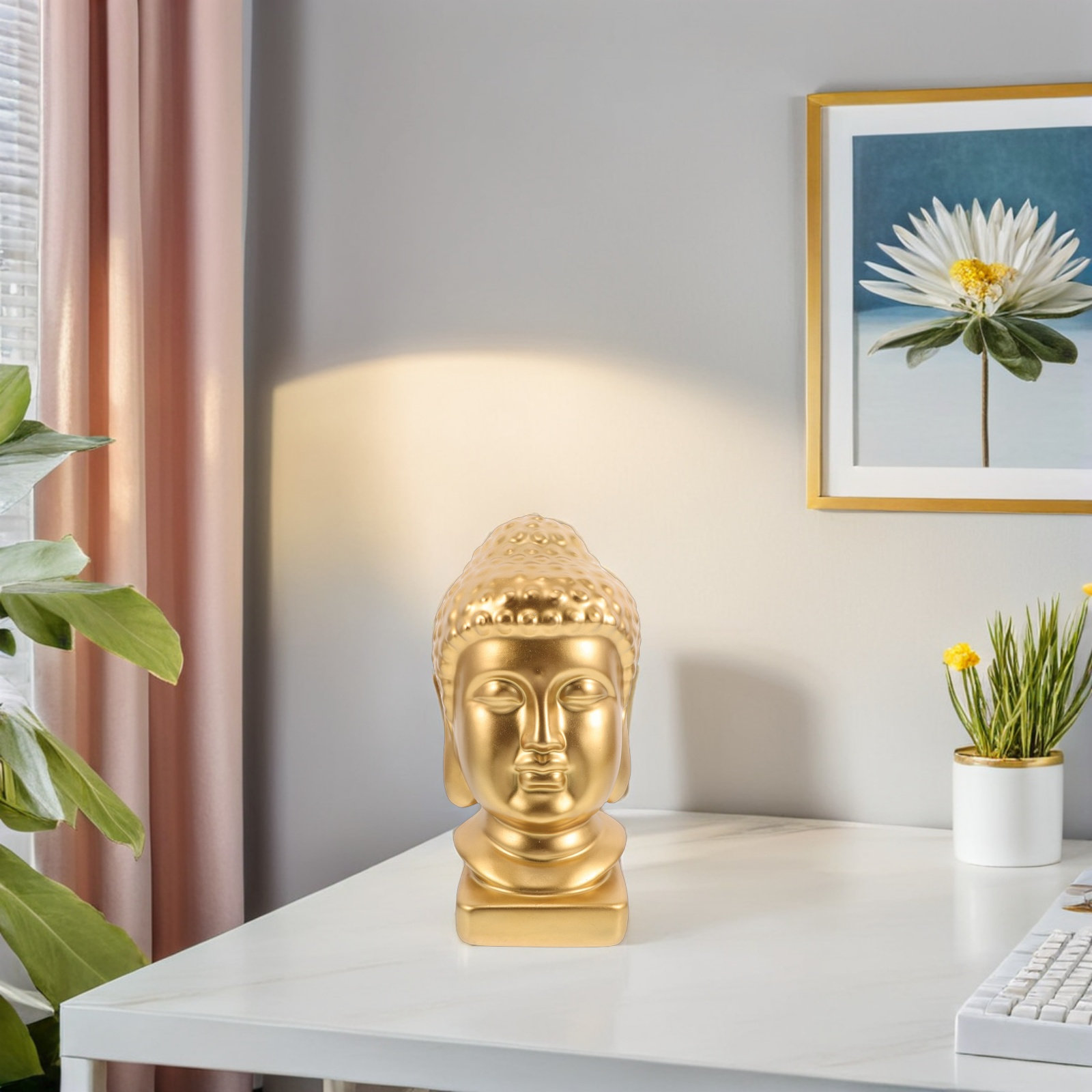 Resin Buddha Head Art Statue E - Resin Art Decor ulasan dan harga