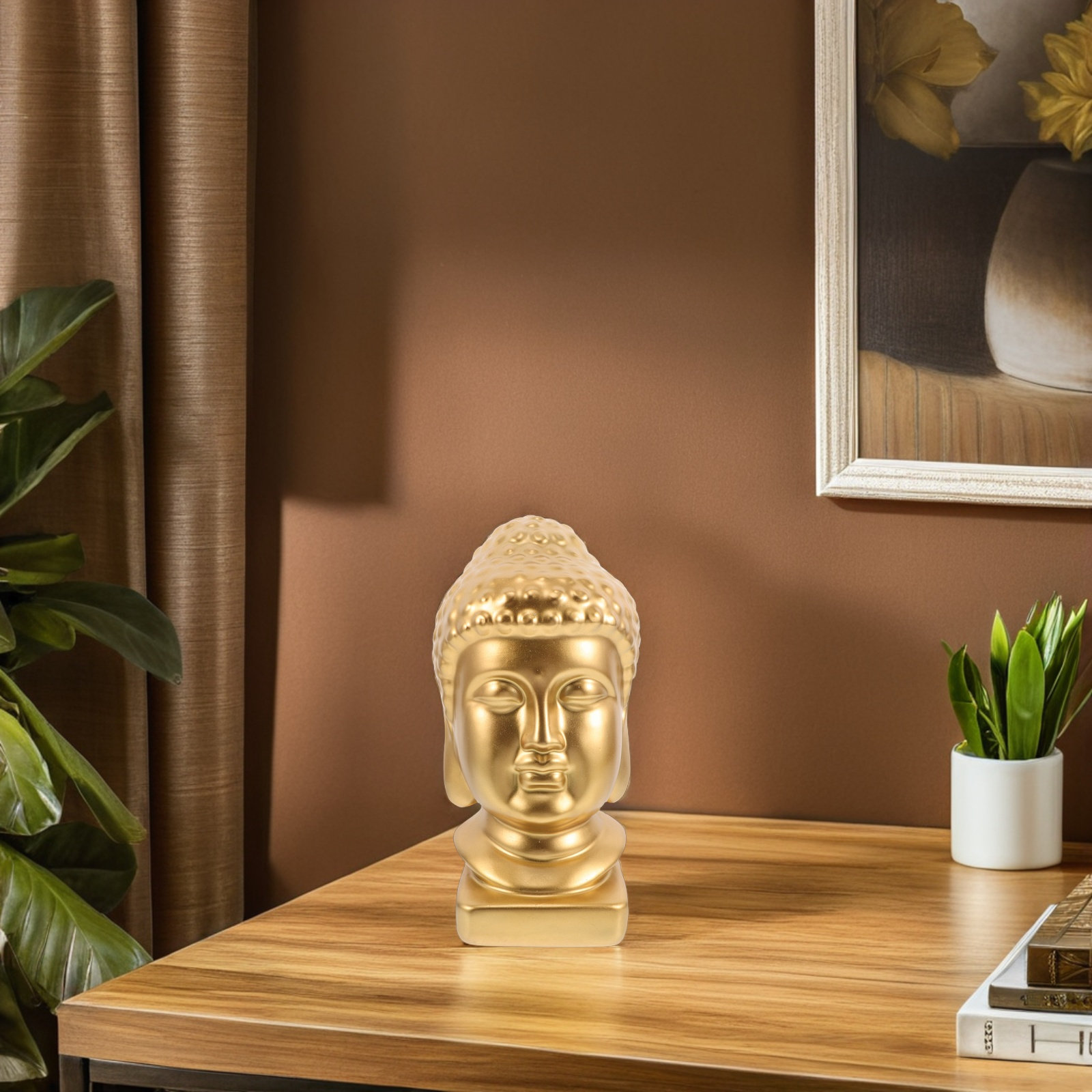 Resin Buddha Head Art Statue E - Resin Art Decor ulasan dan harga