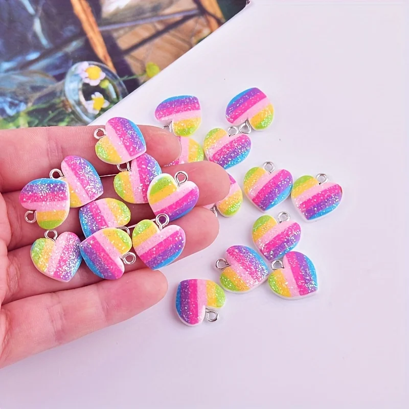 10Pcs Colorful Heart Resin Cha - Resin Art Kits For Adults ulasan dan harga