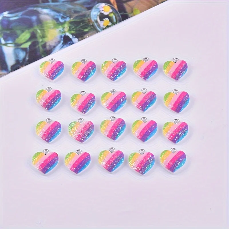 10Pcs Colorful Heart Resin Cha - Resin Art Kits For Adults ulasan dan harga