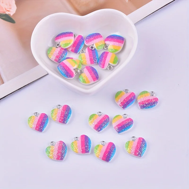 10Pcs Colorful Heart Resin Cha - Resin Art Kits For Adults ulasan dan harga
