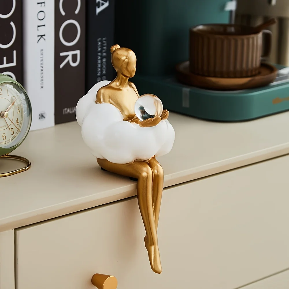 Cloud Girl Sculpture Abstract  - Resin Art Aesthetic ulasan dan harga