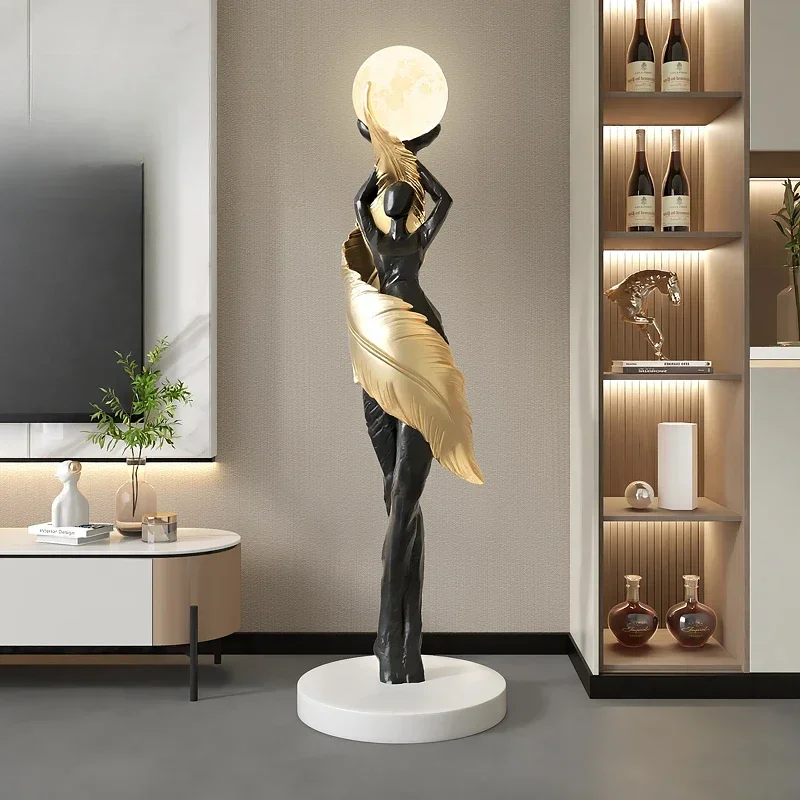 Portable Modern Abstract Feath - Resin Art In Floor ulasan dan harga
