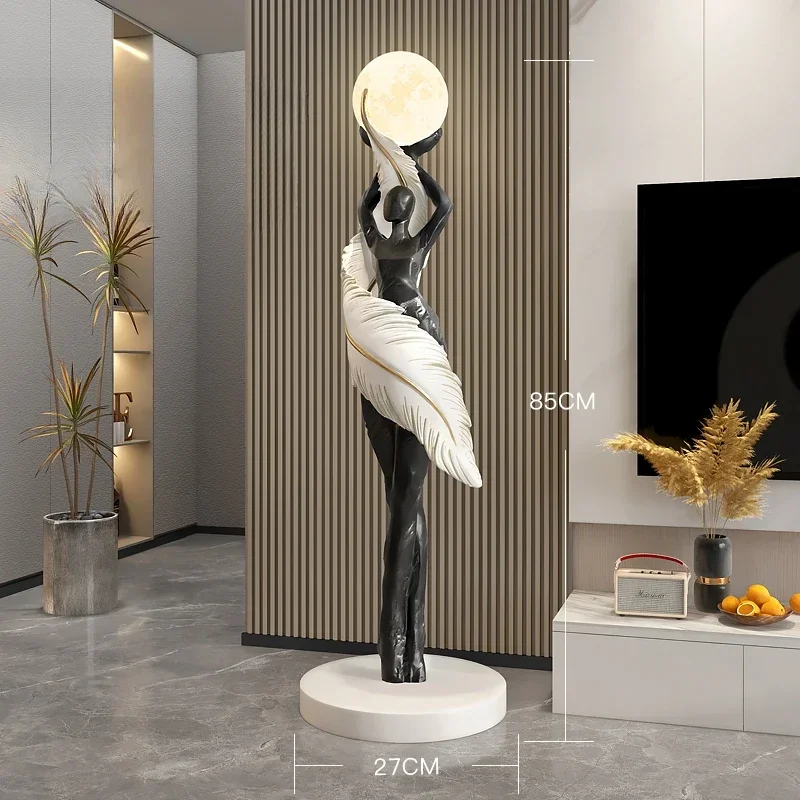 Portable Modern Abstract Feath - Resin Art In Floor ulasan dan harga