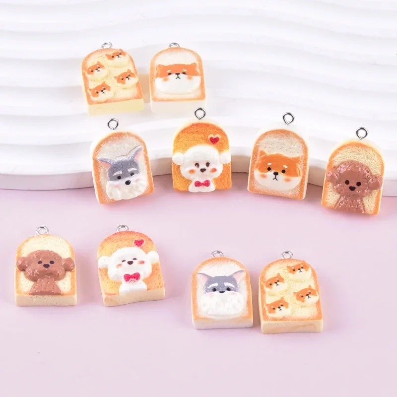 10Pcs Cute Toast Dog Resin Pen - Resin Art Decor ulasan dan harga