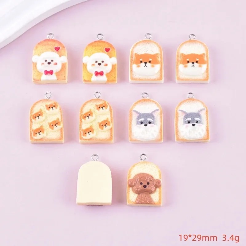 10Pcs Cute Toast Dog Resin Pen - Resin Art Decor ulasan dan harga