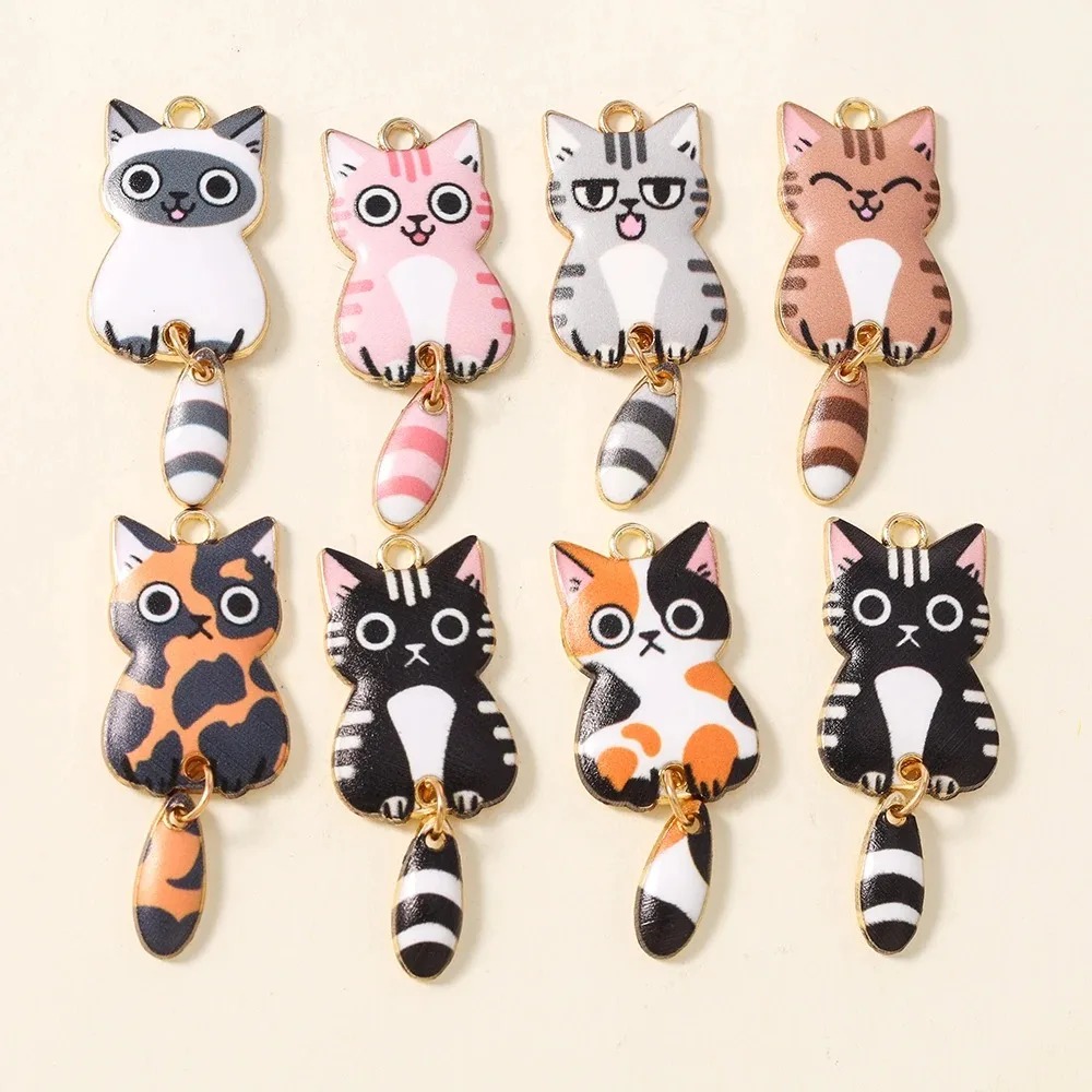 10Pcs 16×39mm Cute Cartoon Cat - Resin Art Kits For Adults ulasan dan harga