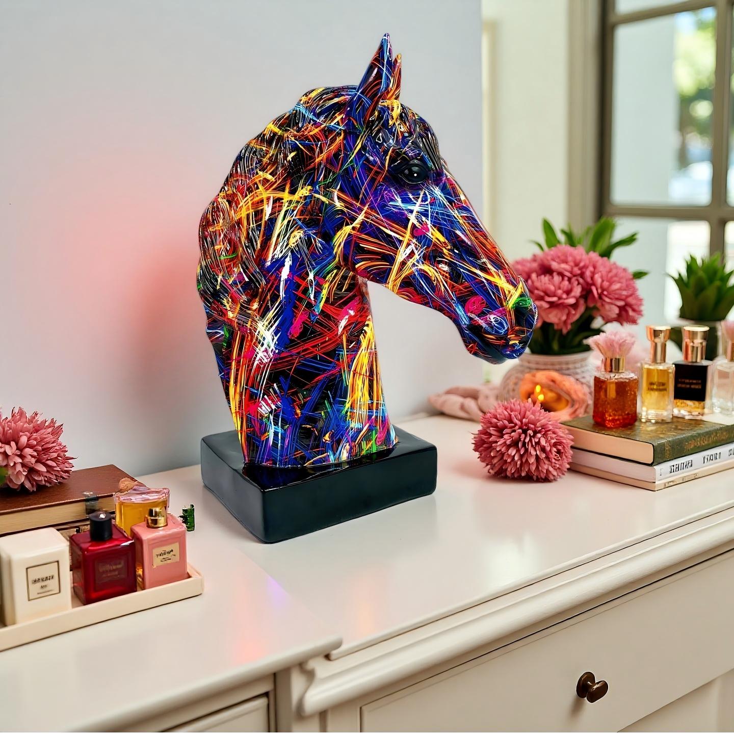 Creative Resin  Horse Head Orn - Resin Art Decor ulasan dan harga