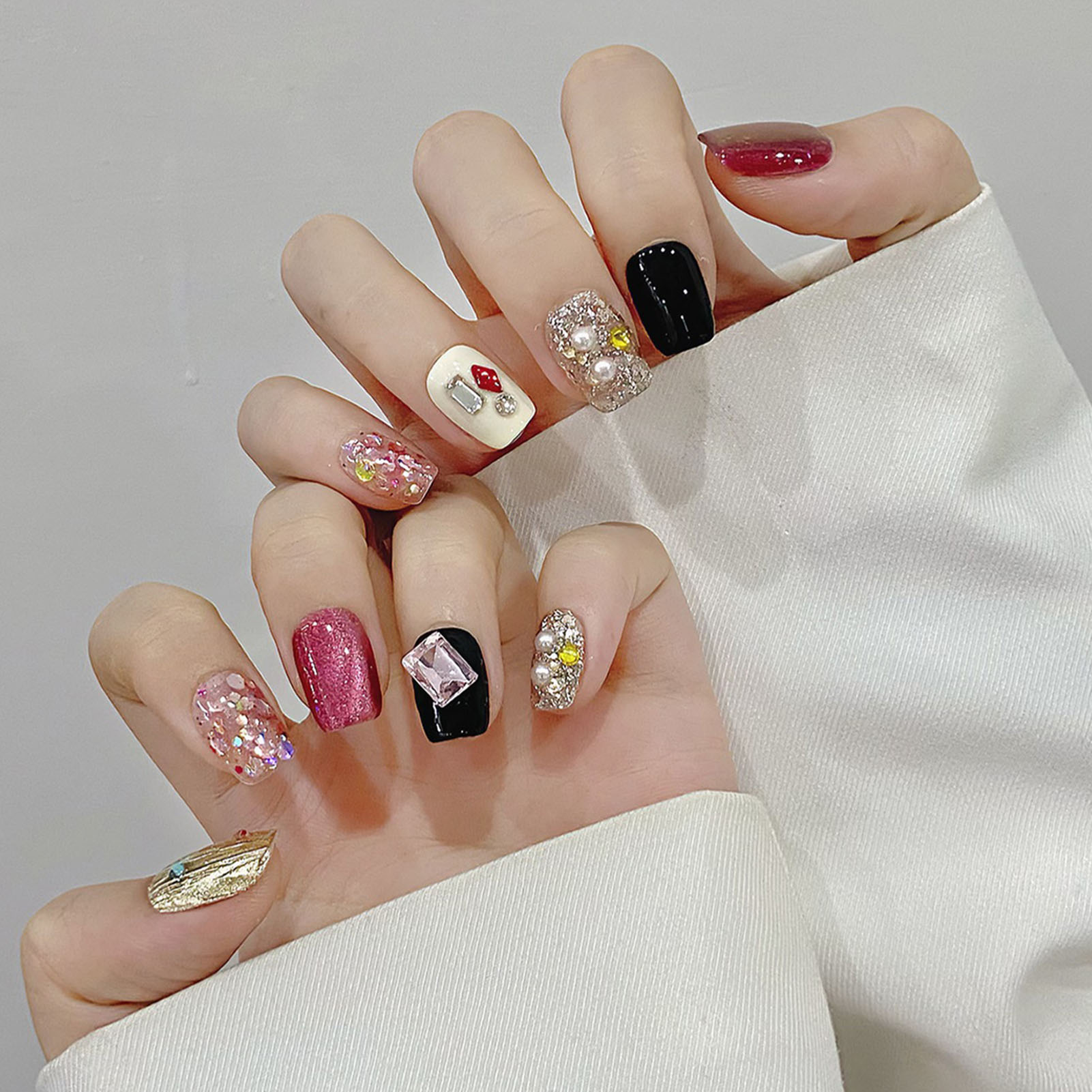 Handmade Press on Nails Glitte - Resin Art Resin ulasan dan harga