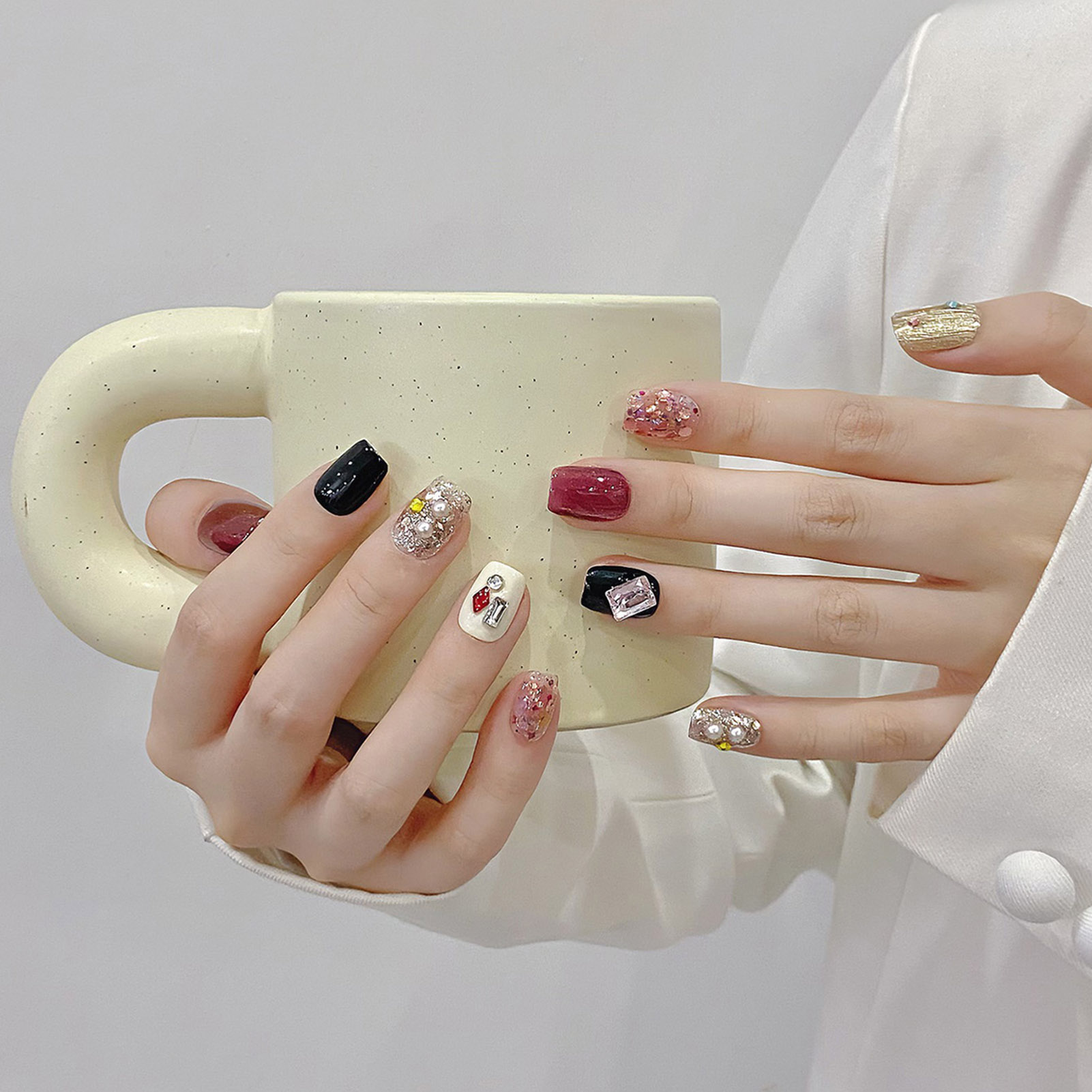 Handmade Press on Nails Glitte - Resin Art Resin ulasan dan harga