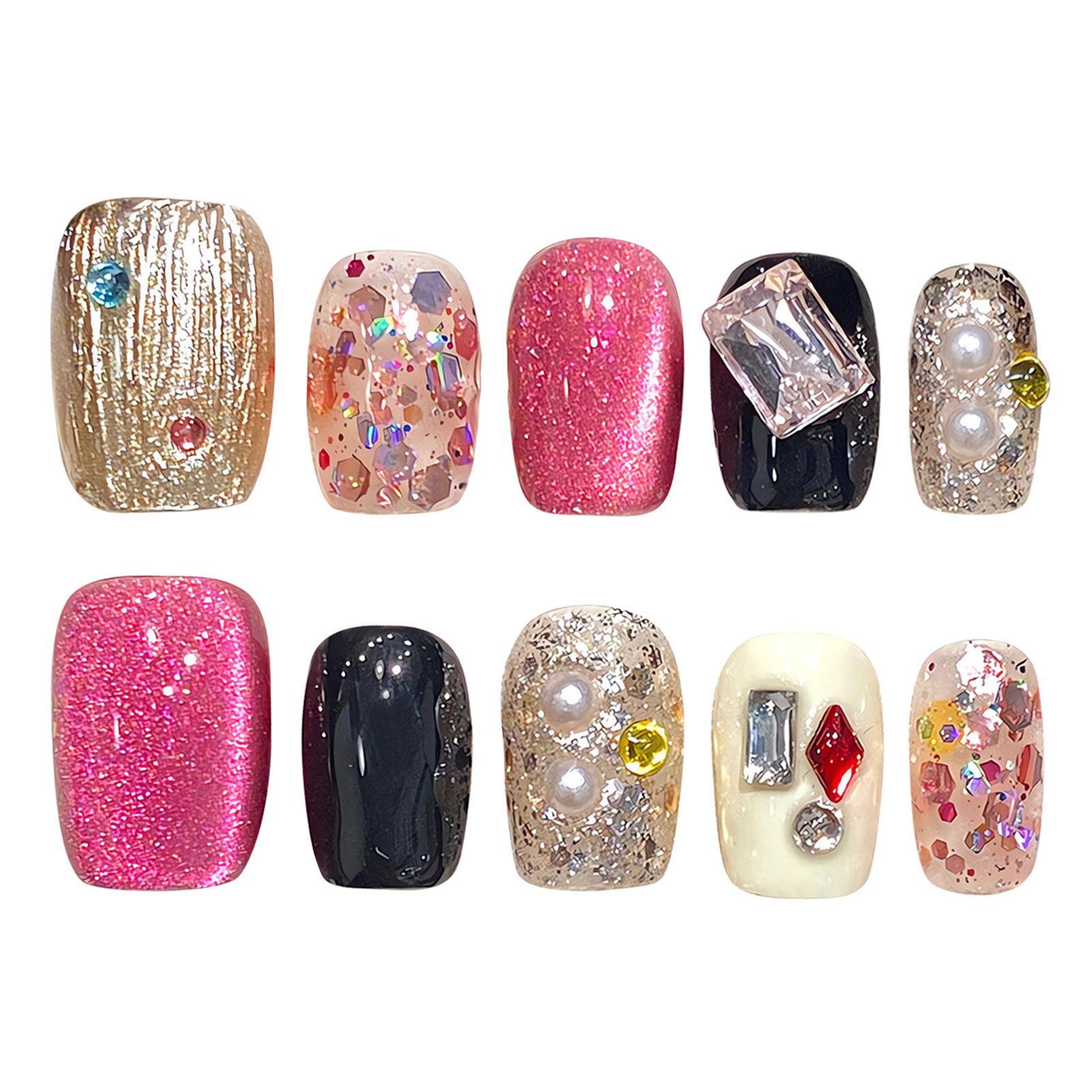 Handmade Press on Nails Glitte - Resin Art Resin ulasan dan harga