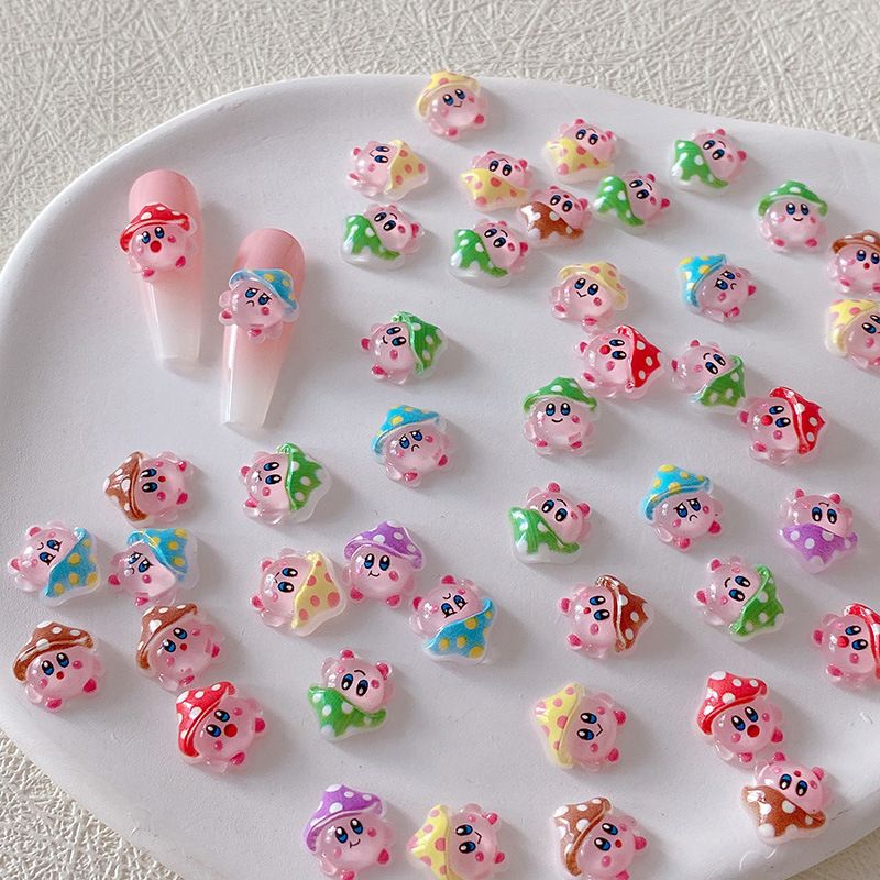 2/10/20pcs Kirby Nail Charms 3 - Resin Art Decor ulasan dan harga