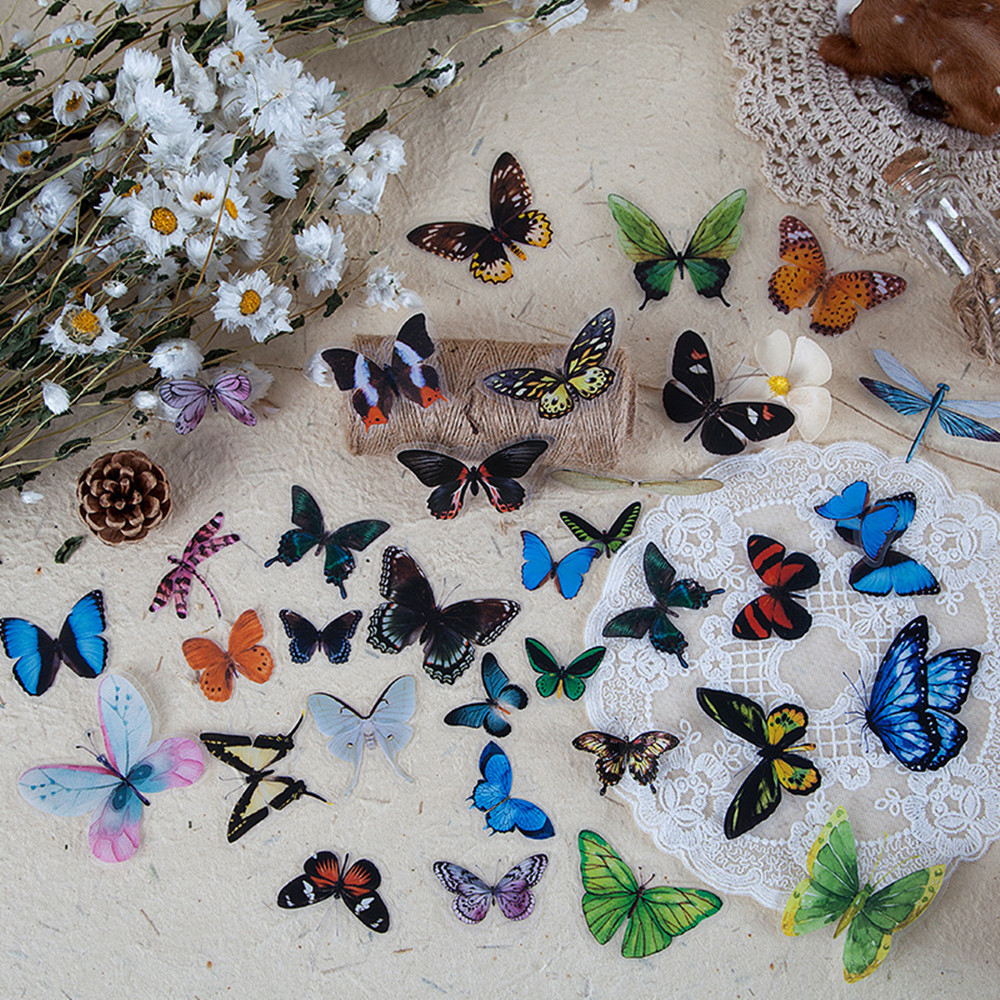 40Pcs/Bag Butterfly Stickers P - Resin Art Sticker ulasan dan harga